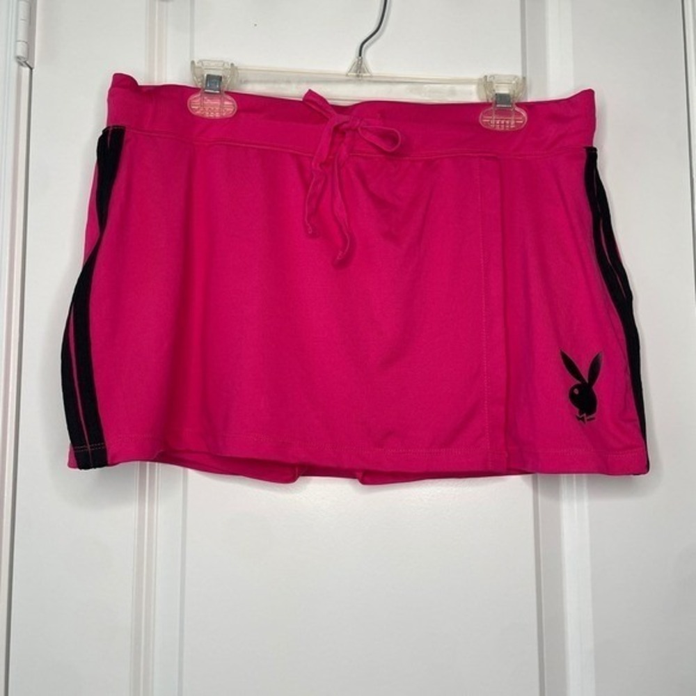 Playboy Hot Pink Skort Womens XL Mini Skirt Shorts Y2K Logo Casual Gym Athletic